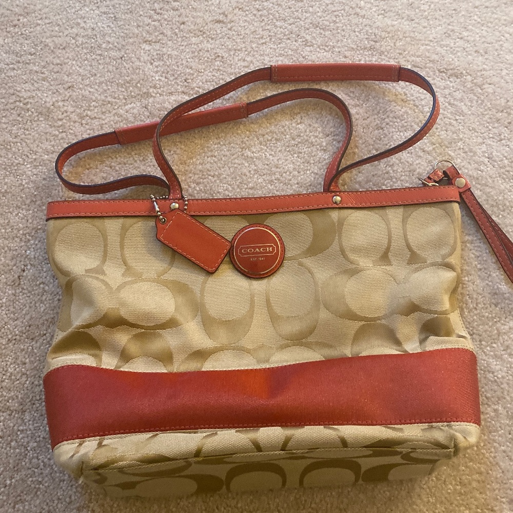 COACH pink tote